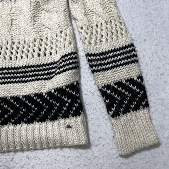 American Eagle Outfitters Women's Small Wool Blend Chunky Knit Striped Sweater - Picture 6 of 12